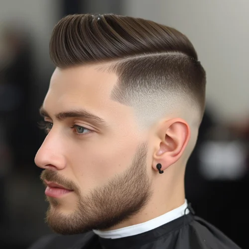 a man with French crop low fade