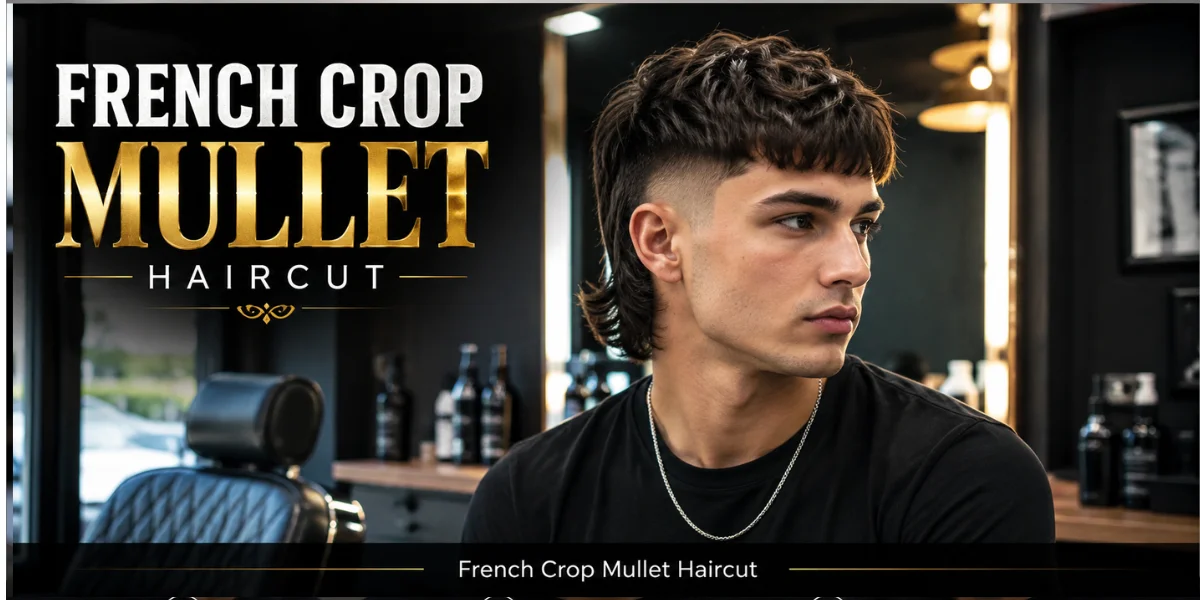 French crop mullet haircut with cropped fringe and longer back