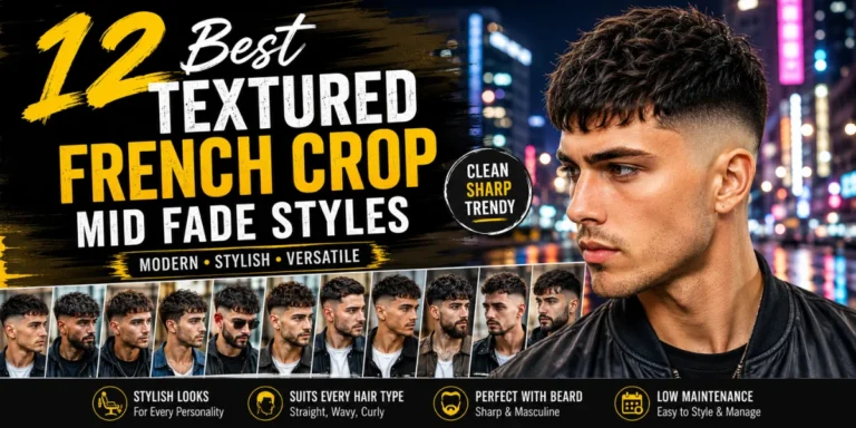 12 best textured French crop mid fade styles for men with modern textured fringe and clean faded sides