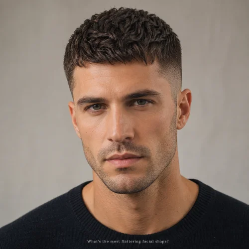 Male model with modern crop haircut showing texture and natural movement for different hair types