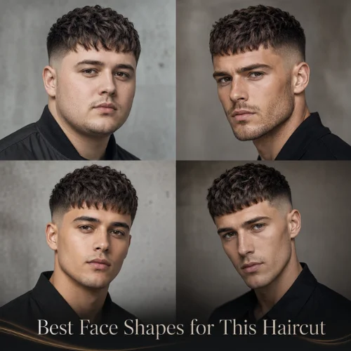This Haircut
Best face shapes for textured French crop mid fade haircut with different male models and modern faded sides