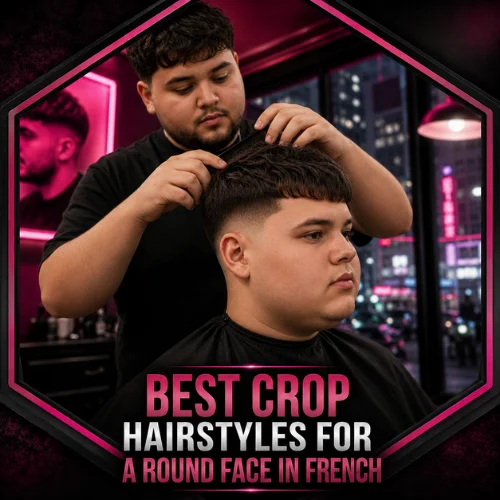 Different French crop hairstyle variations for men including textured crop fade styles for round face