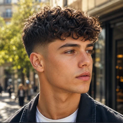 Curly French Crop transformation with clean sides and natural curls