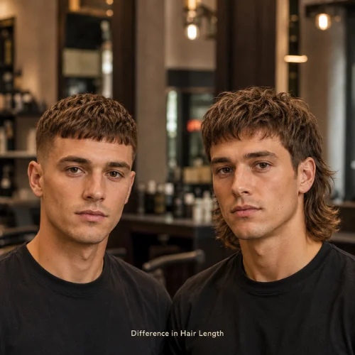 French crop vs mullet haircut showing difference in hair length