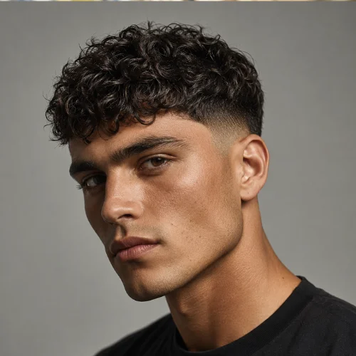Curly French Crop with skin fade and defined curly texture on top