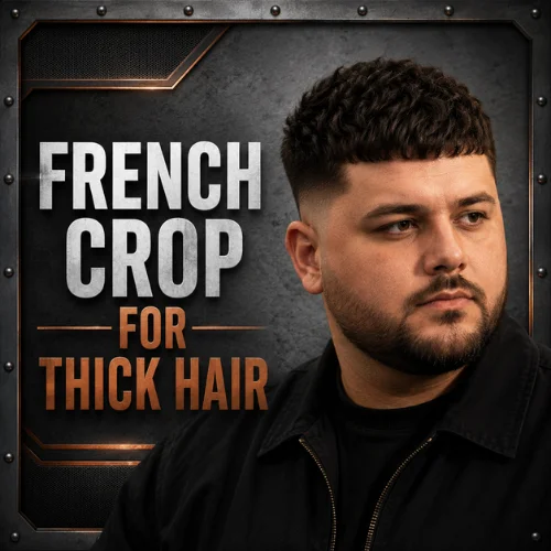 French crop for thick hair men hairstyle with controlled volume short sides and textured top modern barber cut