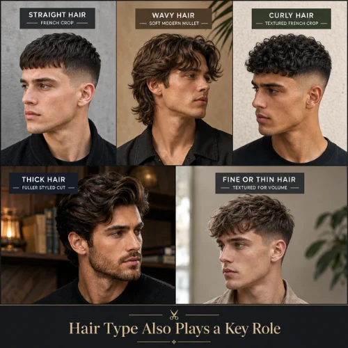 French crop vs mullet haircut showing the difference in hair length