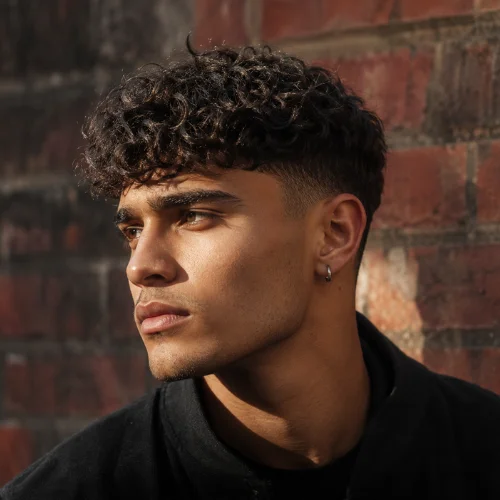 Textured Curly French Crop with natural volume on top