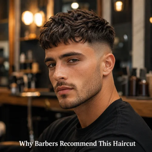 Barber-recommended textured French crop mid fade haircut with clean faded sides and natural textured top